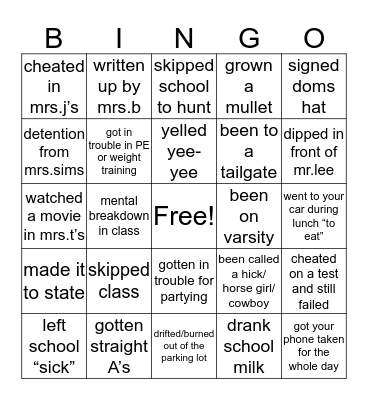 maniac bingo Card