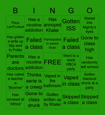 Harborfields Bingo Card