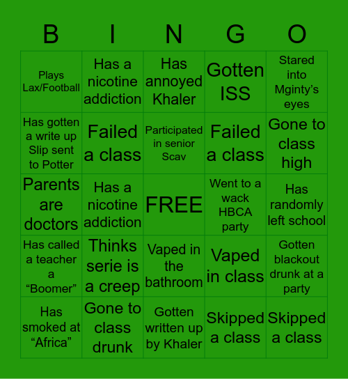Harborfields Bingo Card