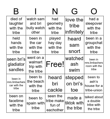 tribe BINGO Card