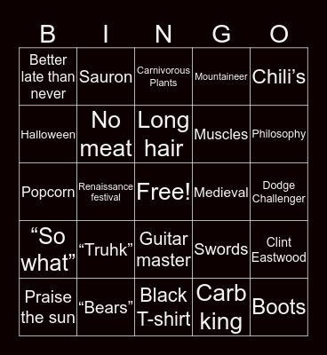 A B R A H A M Bingo Card