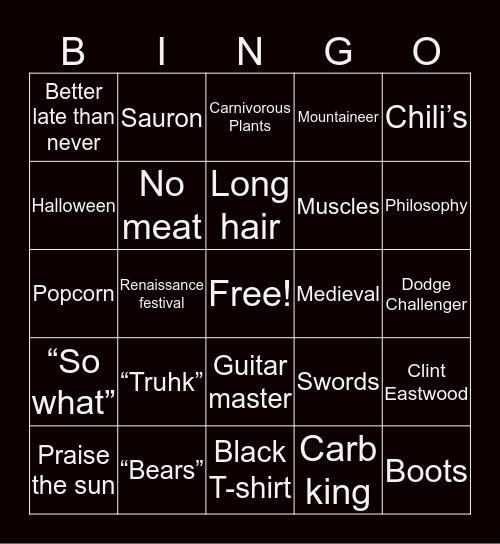 A B R A H A M Bingo Card
