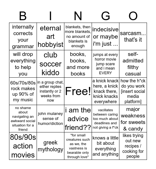 Lee Ann's Personality Bingo Card