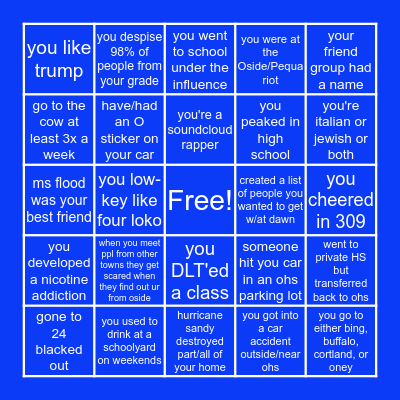 Oceanside Bingo Card