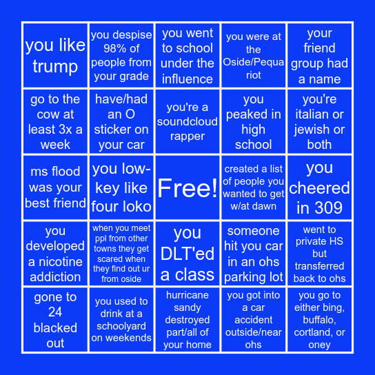 Oceanside Bingo Card