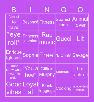 L E I L A Bingo Card