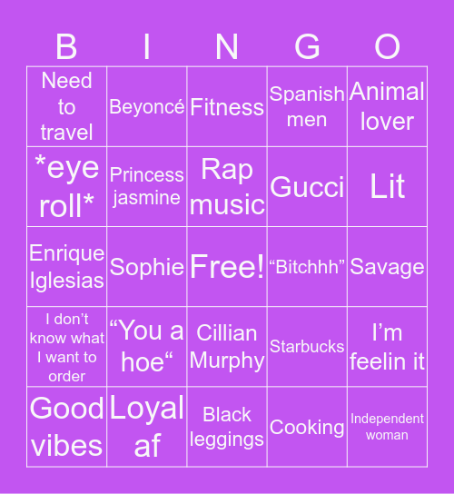 L E I L A Bingo Card