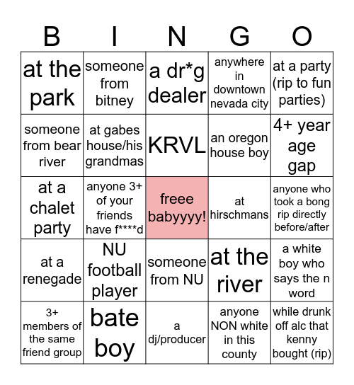 nevada county hoe bingo Card