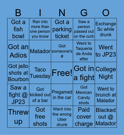 DTF Bingo Card