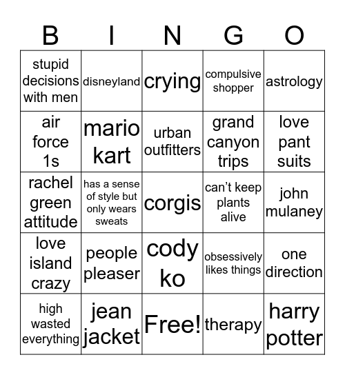 BRENNA BINGO Card
