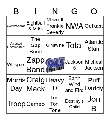 HIP-HOP BINGO Card