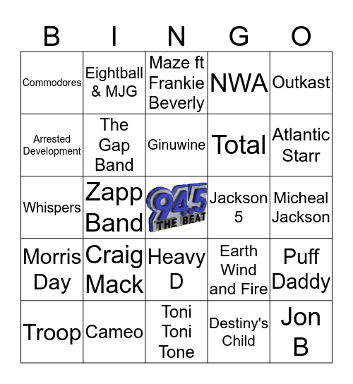 HIP-HOP BINGO Card