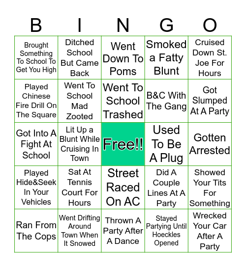 P-Vegas Bingo Card