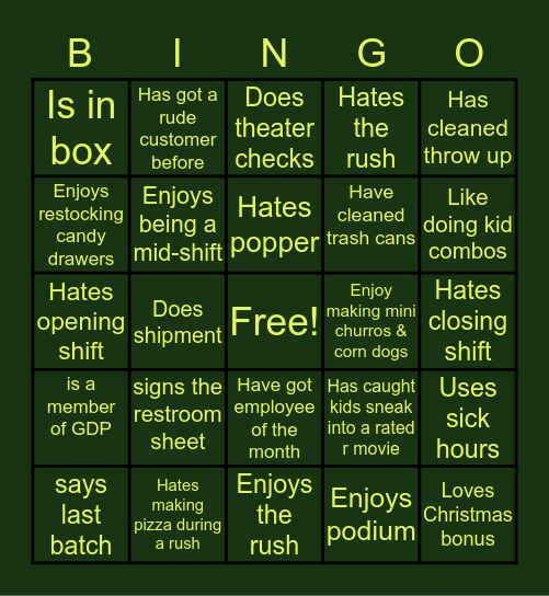 PC BINGO Card