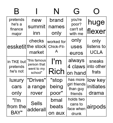 BMAL Bingo Card