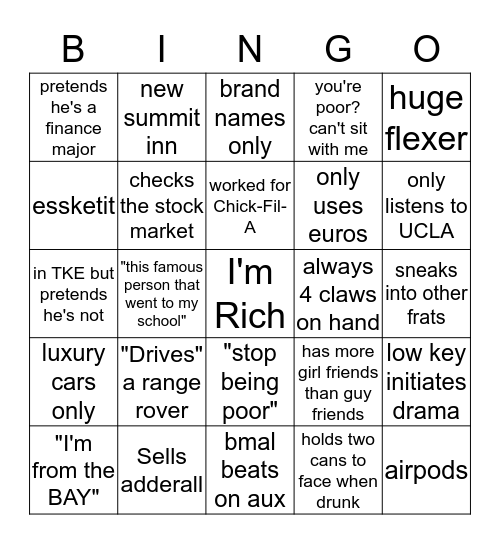 BMAL Bingo Card