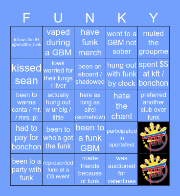 FUNK BINGO Card