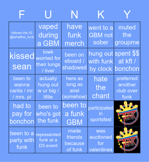 FUNK BINGO Card