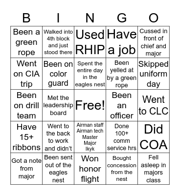 LA-943 BINGO Card