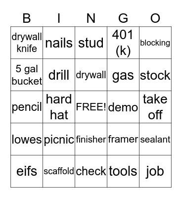 gem interiors picnic Bingo Card