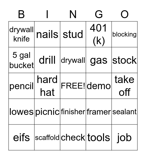 gem interiors picnic Bingo Card