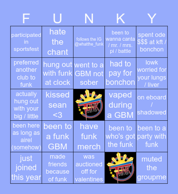 FUNK BINGO Card