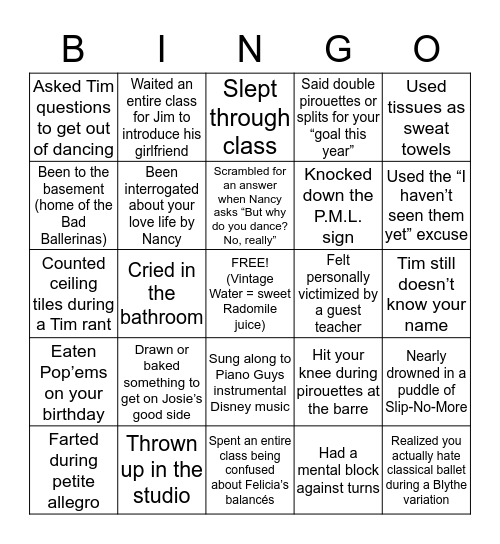 Radacad Life Bingo Card