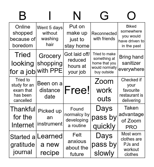 Jessica Bingo Card