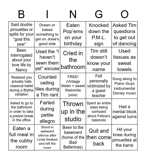 Radacad Life Bingo Card