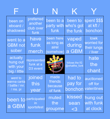 FUNK BINGO Card