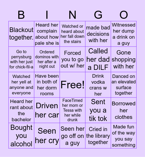 Mia ♥︎ Bingo Card