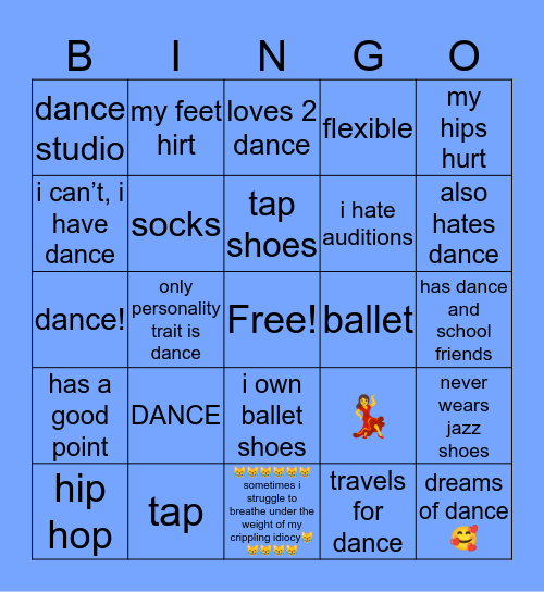 anthony Bingo Card