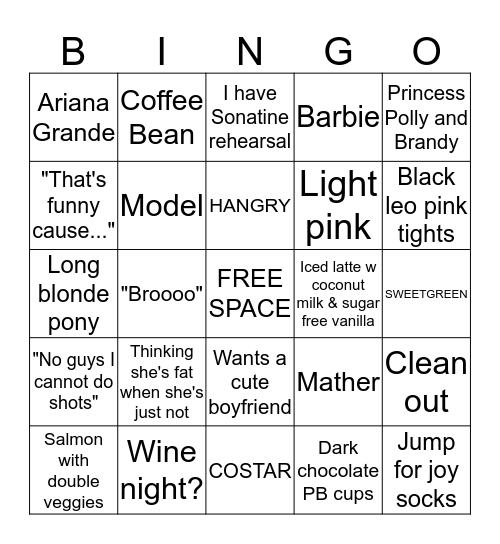 Jessalyn's Bingo Card