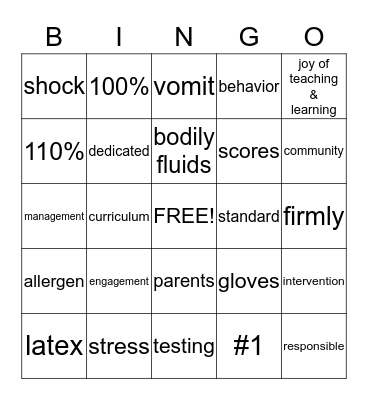 PFHS Movie Time Bingo Card