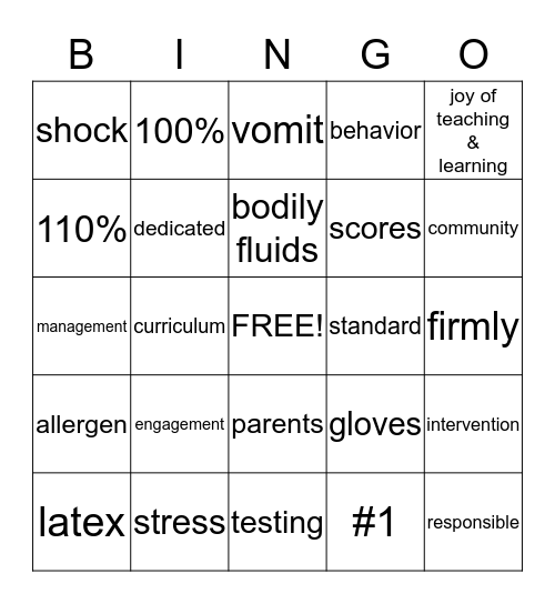 PFHS Movie Time Bingo Card