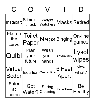 Covid BINGO Card