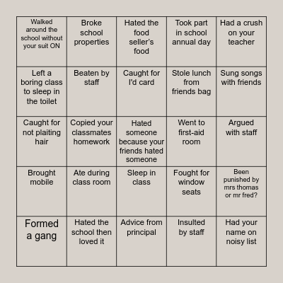 CLIMAX COLLEGE EDITION Bingo Card