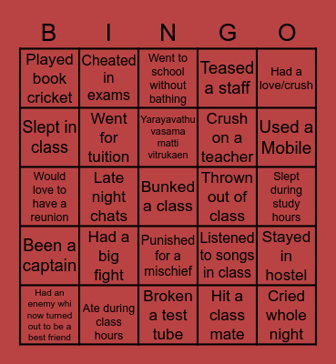 Bharath BTS Fun ! Bingo Card