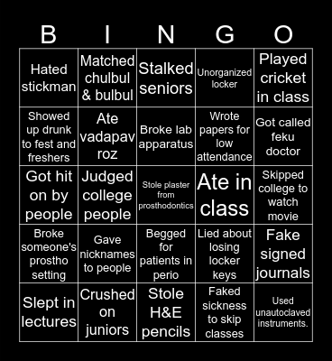 BVDU Binguu Bingo Card