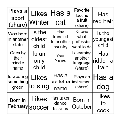 Get-to-Know-You BINGO Card