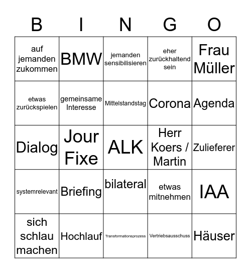 Zubehör Bingo Card