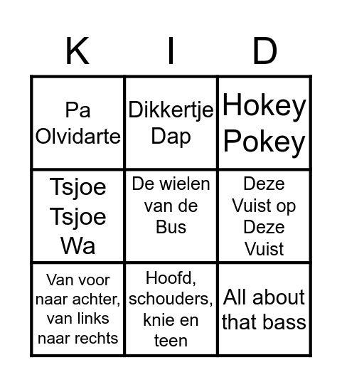 HITJES BINGO Card