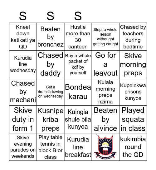 Sunshine bingo Card