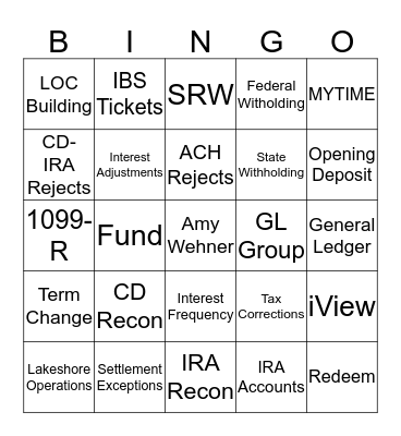 EVERGREEN Bingo Card