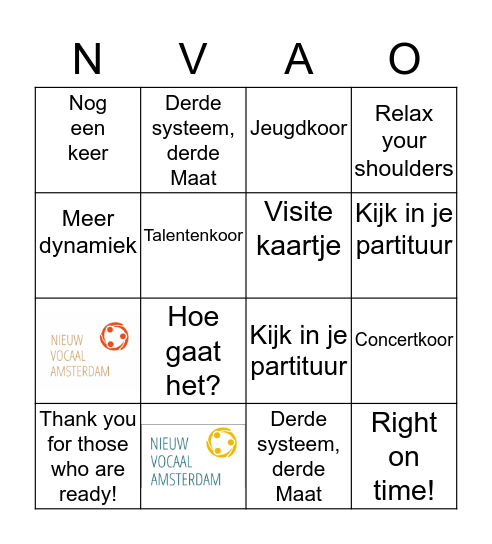 NVA BINGO GAME Bingo Card