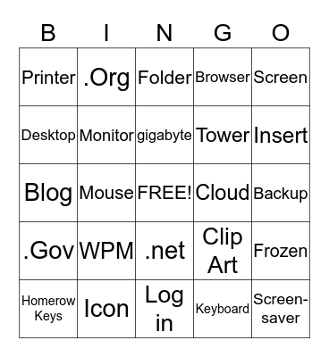 Computer Technology Bingo Card