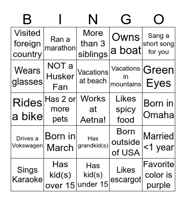 Customer Care BINGO Card