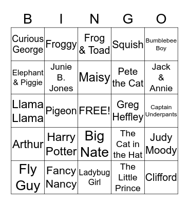 CHARACTER BINGO Card