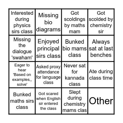 Jabinates Bingo Card