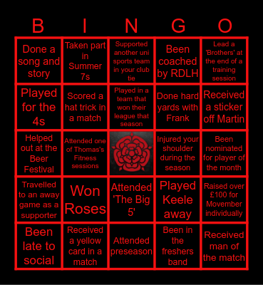 LURUFC Bingo Card